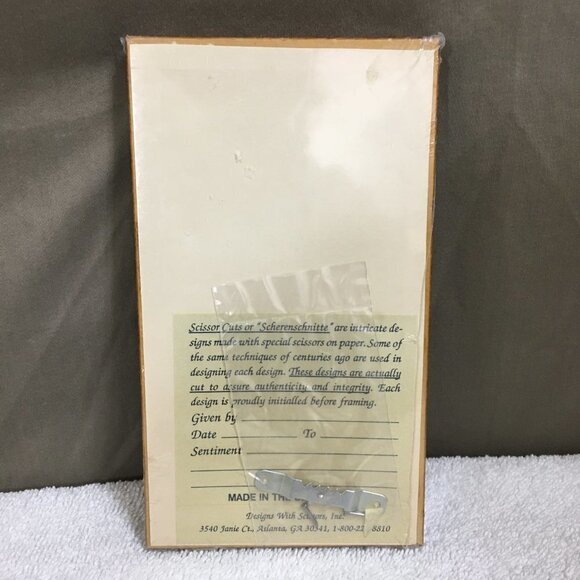 Vintage NOS NEW Small Handmade Scissor Art Framed Give Me a Home - Picture 3 of 4